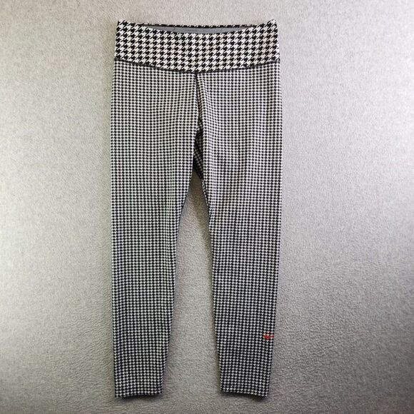 Nike Leggings Womens Large Black White Houndstooth One Icon Clash 7/8 Length - Picture 14 of 14